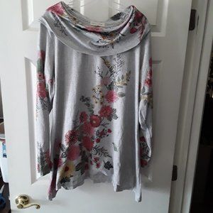 EUC Catus + Pearl Cowl Neck Long Sleeve Tunic Sweater Size XXL